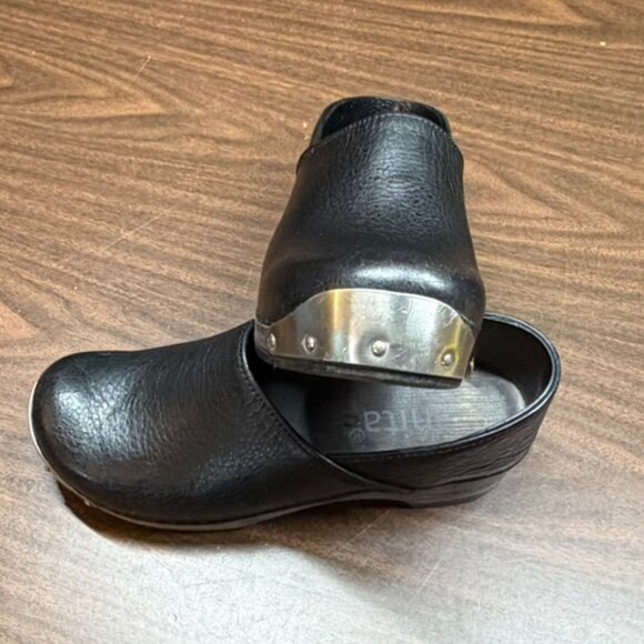 Vintage SANITA Leather / Wood Clog - Metal Toe - Sz 38 - - Picture 4 of 7